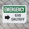 Signmission Gas Shutoff (Right Arrow) With Symbol, 10 in W x Rectangle, Plastic OS-2PACK-EM-P-710-L-10389 - alternate 5